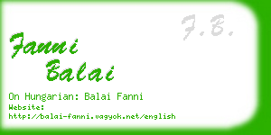 fanni balai business card